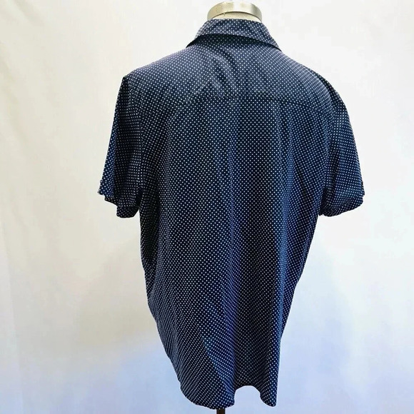 ONLY NECESSITIES Women Short Sleeve Button Down Polka-Dots Blue Shirt Size 1X - Picture 7 of 13